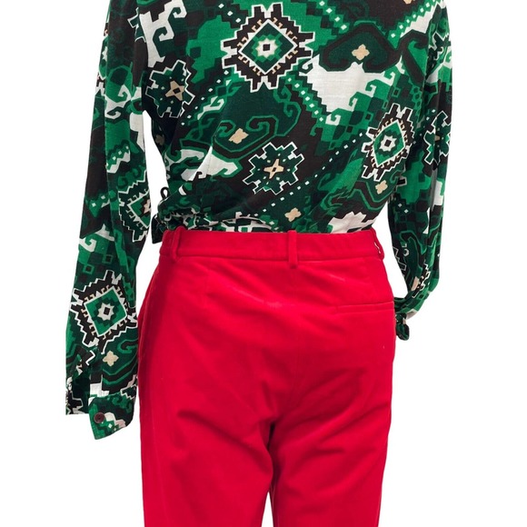 THEORY Suit 2 Pc Red Velvet Coat Pants New Silk Lining Size 8 Holiday Career - Picture 15 of 15